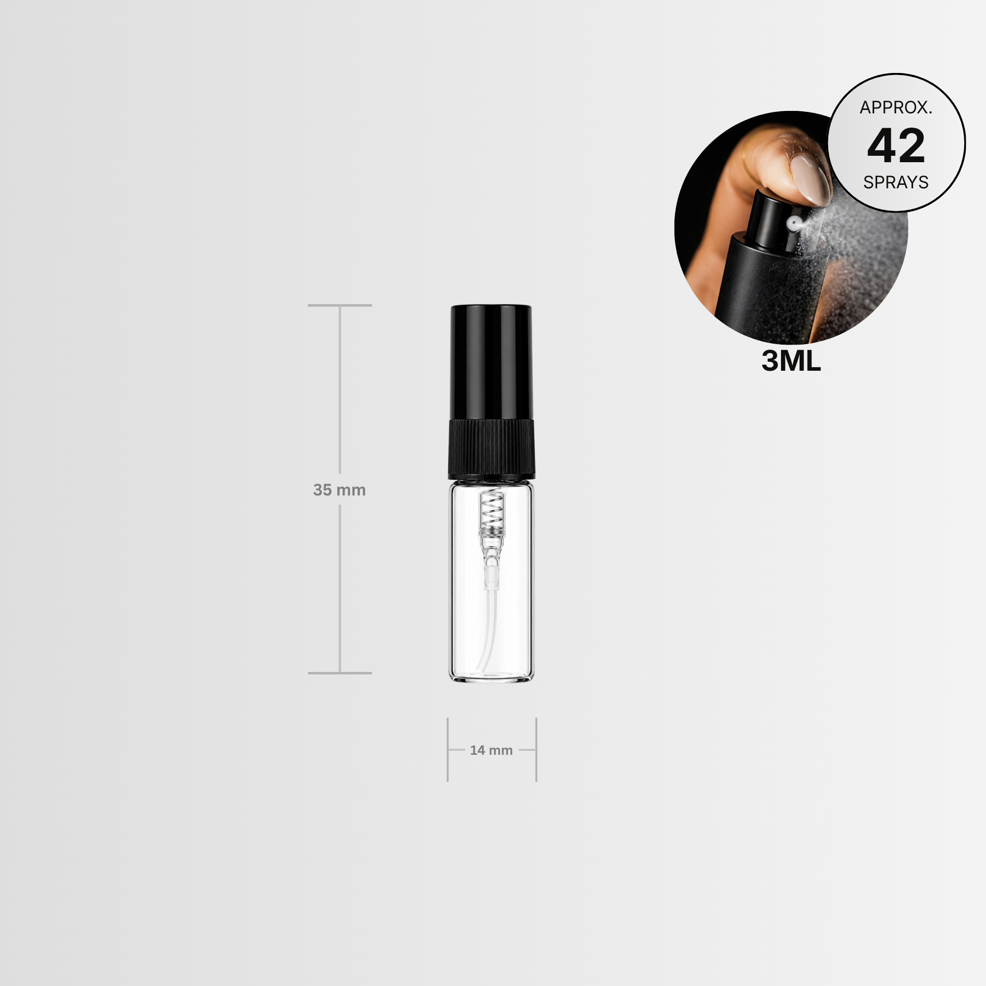 3ml glass spray vial