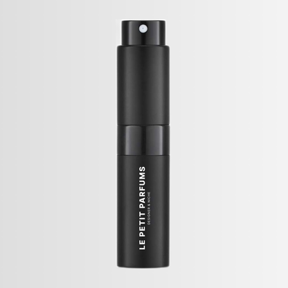 Le Petit Parfums 10ml matte black atomizer – soft-touch spray with white logo – subscription or one-time